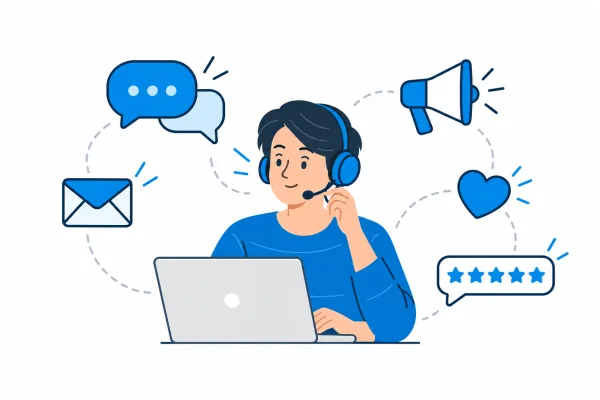 Ilustrasi customer service menindaklanjuti pelanggan